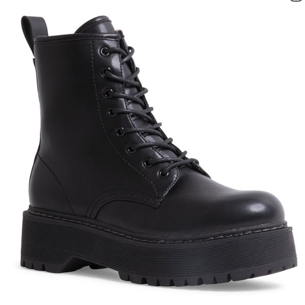 Steve Madden Black Combat Boots
